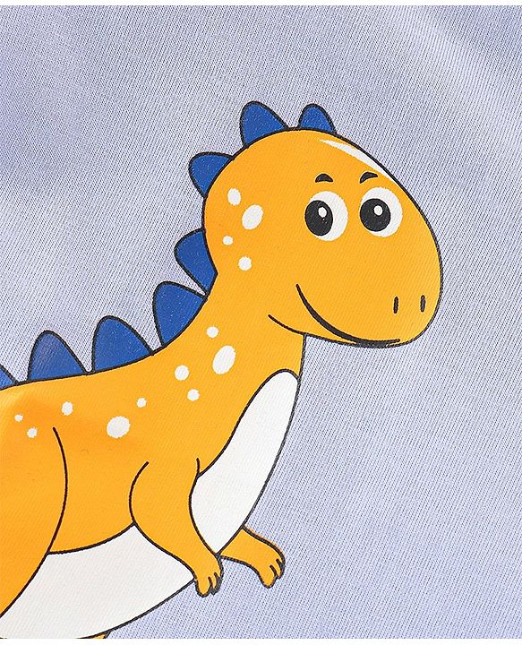Babyhug Cotton Jersey Half Sleeves T-Shirt Dino Print - Blue