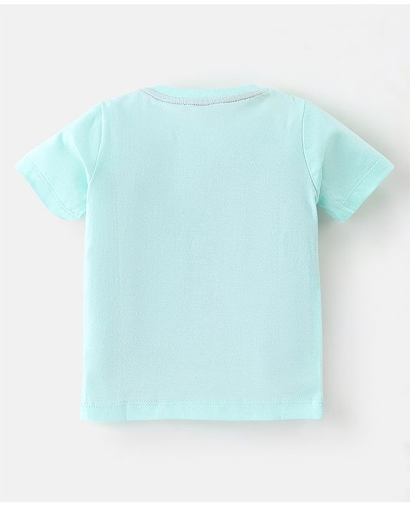 Babyhug Cotton Half Sleeves T-Shirt Text Print- Blue