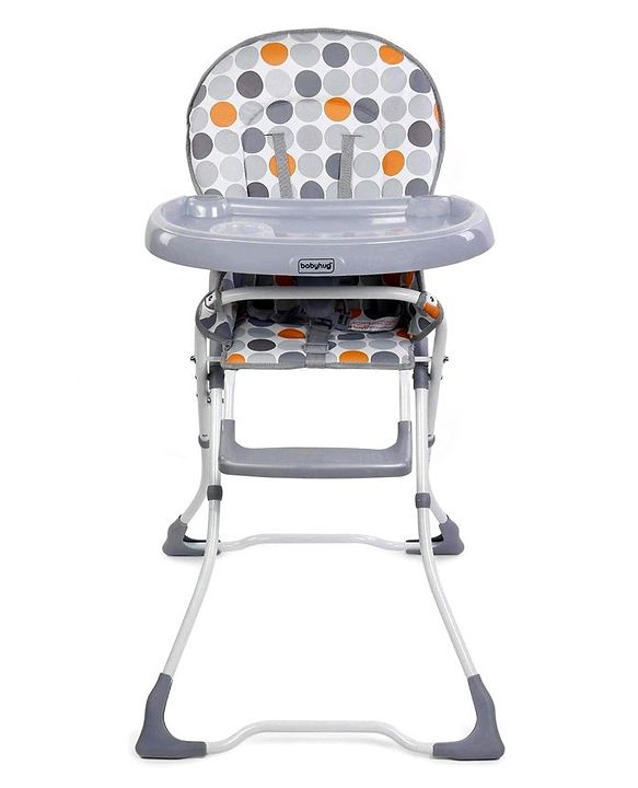 Babyhug Foodjoy Smart Folding High Chair With 5 Point Safety Harness - Grey