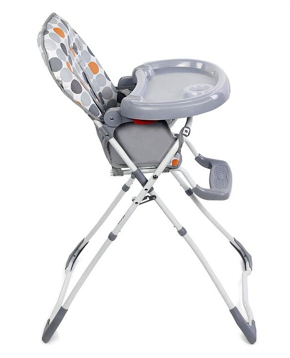 Babyhug Foodjoy Smart Folding High Chair With 5 Point Safety Harness - Grey