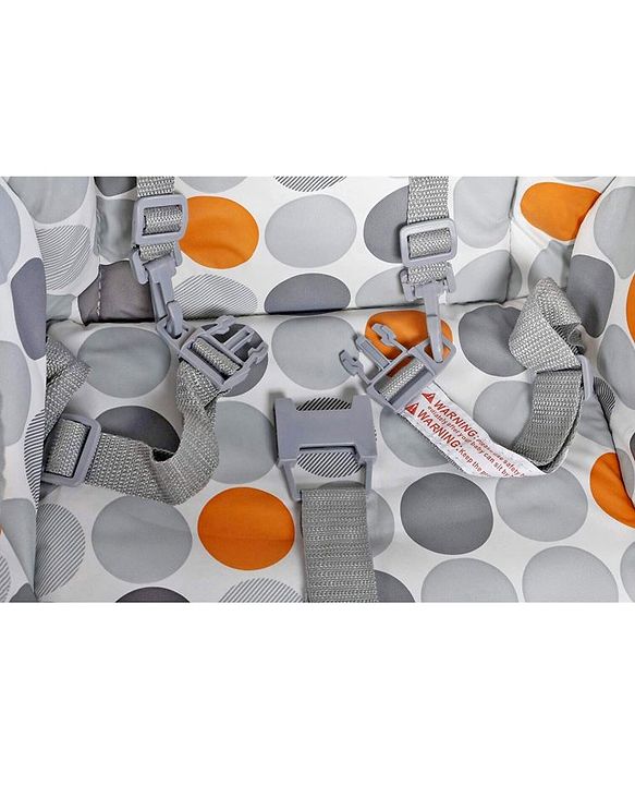 Babyhug Foodjoy Smart Folding High Chair With 5 Point Safety Harness - Grey