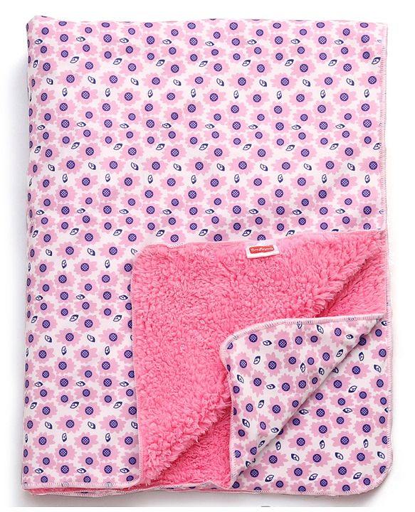 Babyhug Sherin & Poly Wool All Season Blanket Floral Print - White