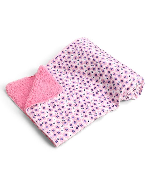 Babyhug Sherin & Poly Wool All Season Blanket Floral Print - White