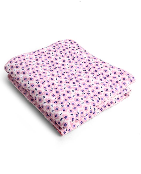 Babyhug Sherin & Poly Wool All Season Blanket Floral Print - White
