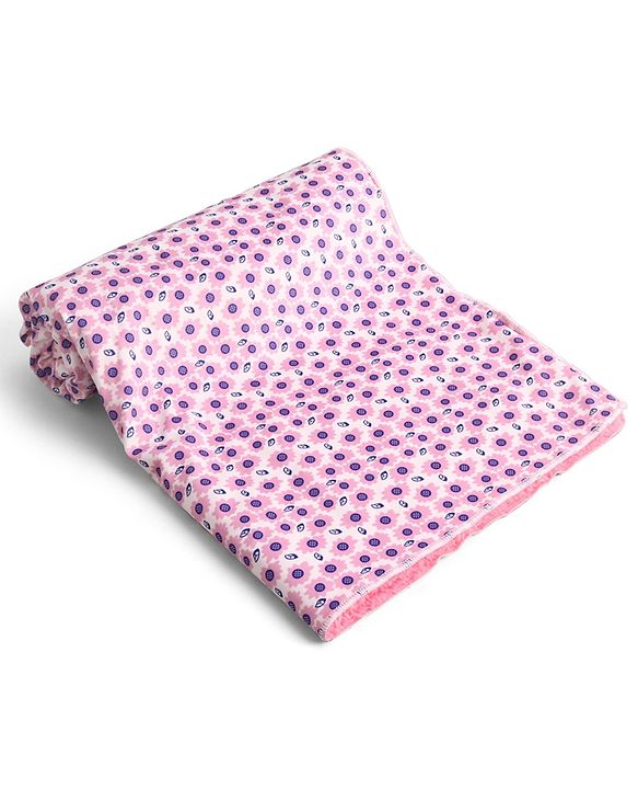 Babyhug Sherin & Poly Wool All Season Blanket Floral Print - White