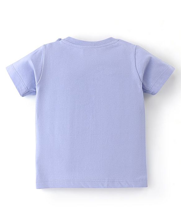 Babyhug Cotton Half Sleeves T-Shirt Dino Print- Blue
