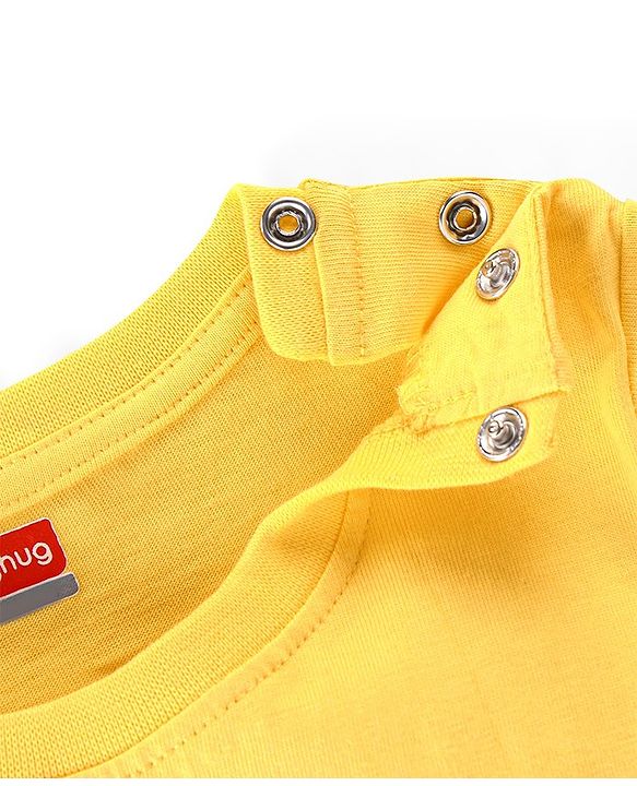 Babyhug Cotton Half Sleeves T-Shirt Jeep Print - Yellow