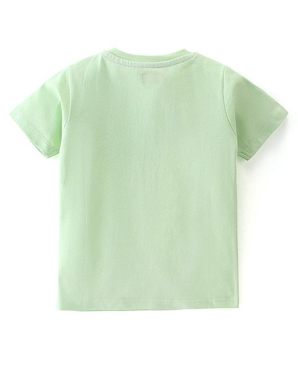 Babyhug Half Sleeves Cotton Jersey Lion and Text Printed T- Shirt - Green