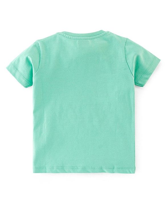 Babyhug Half Sleeves Cotton Jersey Tiger Printed T- Shirt - Green
