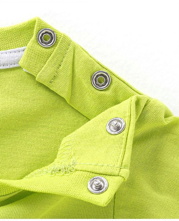 Babyhug Cotton Half Sleeves T-Shirt with Dino Print - Lime Green