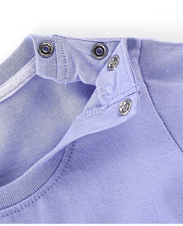 Babyhug Cotton Half Sleeves T-Shirt Text Print- Blue