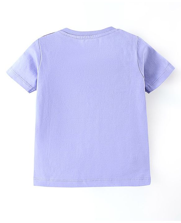 Babyhug Cotton Half Sleeves T-Shirt Text Print- Blue