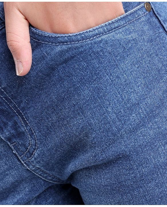 Pine Kids Full Length Cotton Elastane Washed Wide Leg Denim Jeans - Blue
