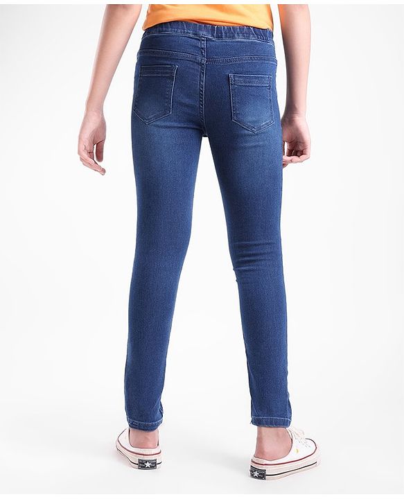 Pine Kids Cotton Ankle Length Female Jeggings - Dark Blue