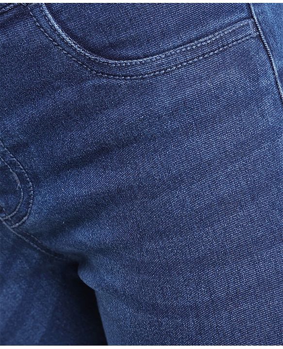 Pine Kids Cotton Ankle Length Female Jeggings - Dark Blue