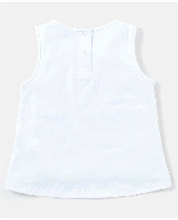 Babyhug 100% Cotton Sleeveless Top & Shorts Set Float Print - White Blue & Pink