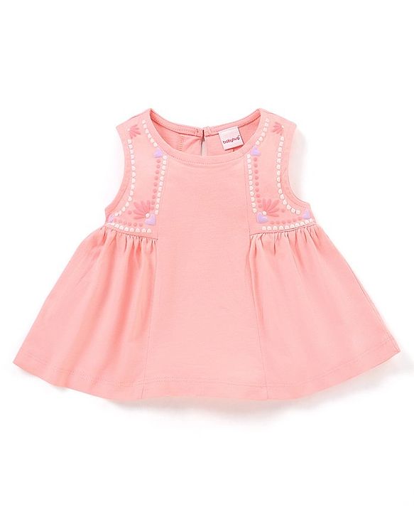 Babyhug 100% Cotton Sleeveless Top & Leggings Set Floral & Heart Print - Pink
