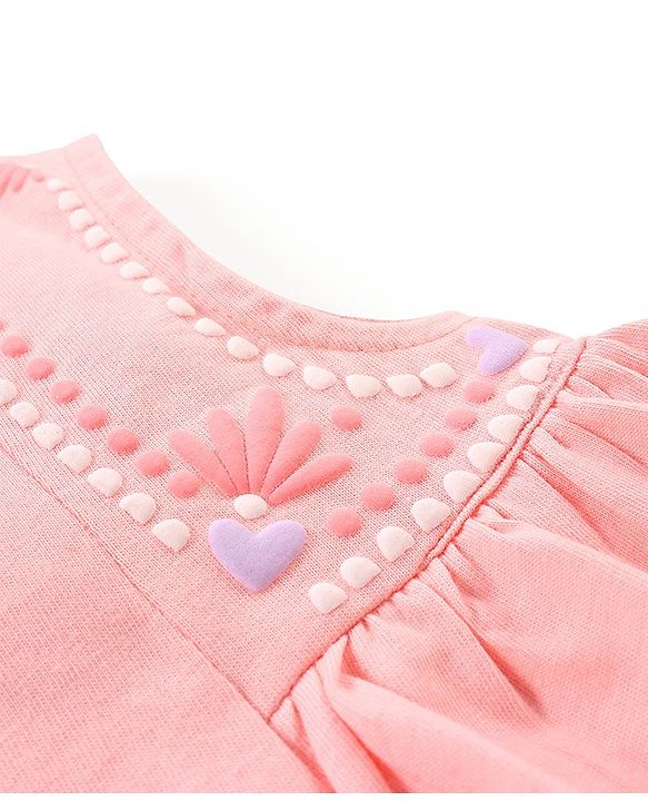 Babyhug 100% Cotton Sleeveless Top & Leggings Set Floral & Heart Print - Pink