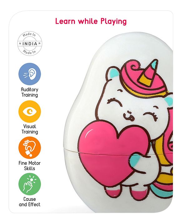 Babyhug Dog Musical Push and Shake Roly Poly| Wobbling Bell Sounds For 0 Months+| Child Safe Material| Gifting Toy| BIS Certified