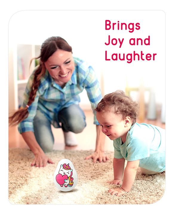 Babyhug Dog Musical Push and Shake Roly Poly| Wobbling Bell Sounds For 0 Months+| Child Safe Material| Gifting Toy| BIS Certified
