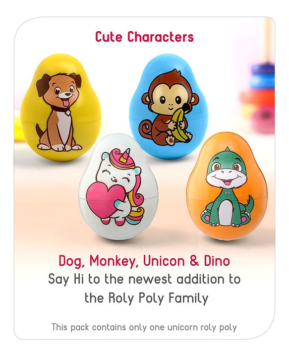 Babyhug Dog Musical Push and Shake Roly Poly| Wobbling Bell Sounds For 0 Months+| Child Safe Material| Gifting Toy| BIS Certified