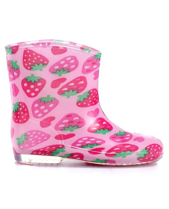 Cute Walk by Babyhug Strawberry Print Gumboots - Pink