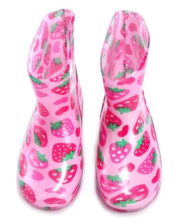Cute Walk by Babyhug Strawberry Print Gumboots - Pink