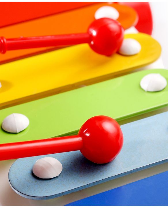 Babyhug Premium Pull Along Xylophone with 8 Notes & 2 Mallet- Yellow| First Musical Xylophone with Wheels for Baby & Toddlers| Preschool Musical Instruments & Activity Toys for 0-4 Years Kids| BIS Certified