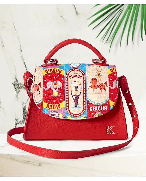 KazarMax Circus Printed Flap Over Adjustable Strap With Handle