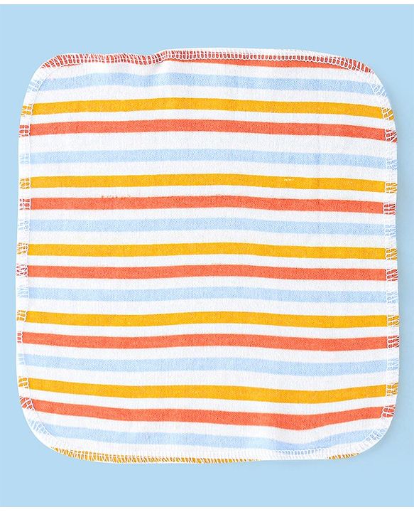 Babyhug Terry Knit Wash Cloths Pack of 6- Multicolour