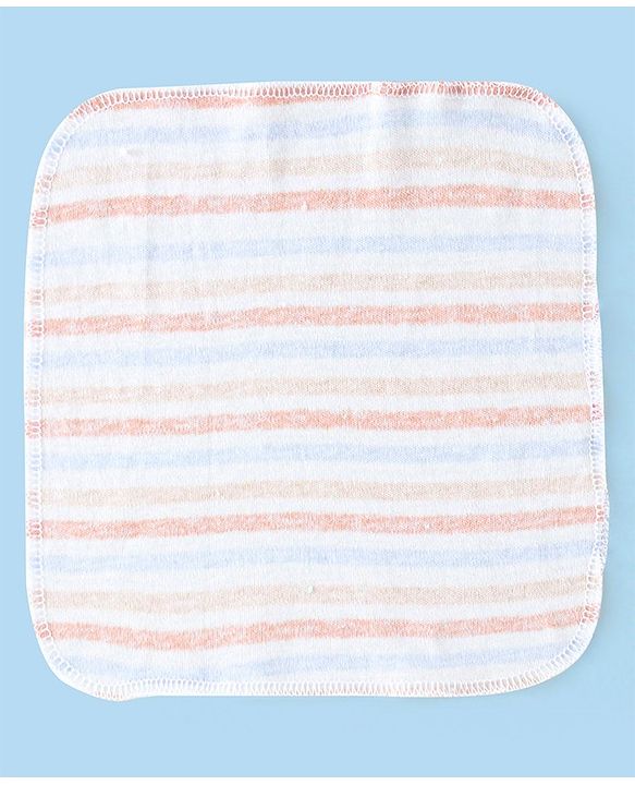Babyhug Terry Knit Wash Cloths Pack of 6- Multicolour