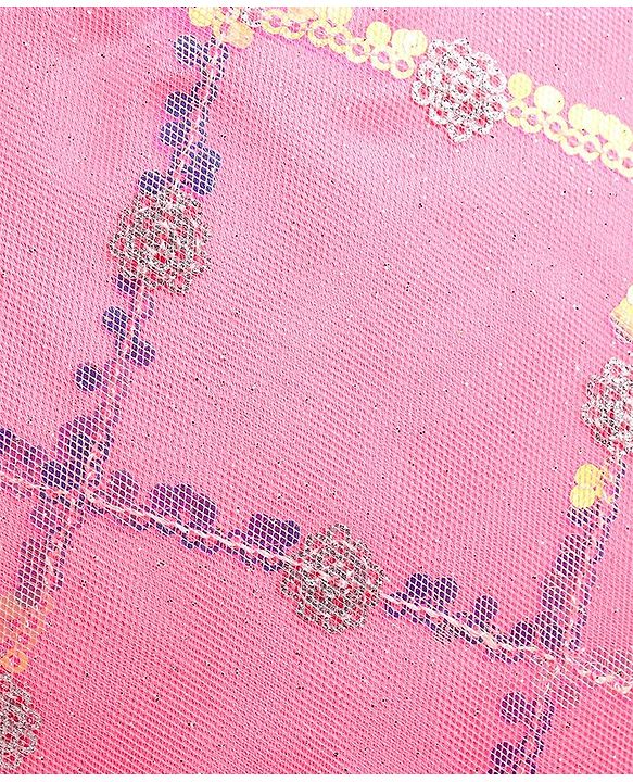 Babyhug Sleeveless Party Wear Sequinned Frock - Pink