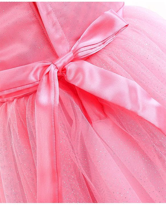 Babyhug Sleeveless Party Wear Sequinned Frock - Pink