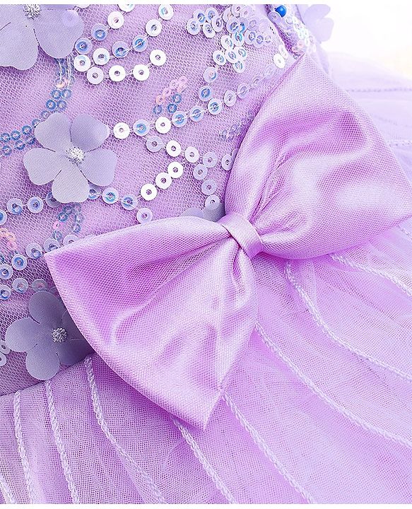 Babyhug Sleeveless Party Wear Sequinned Frock - Lavender