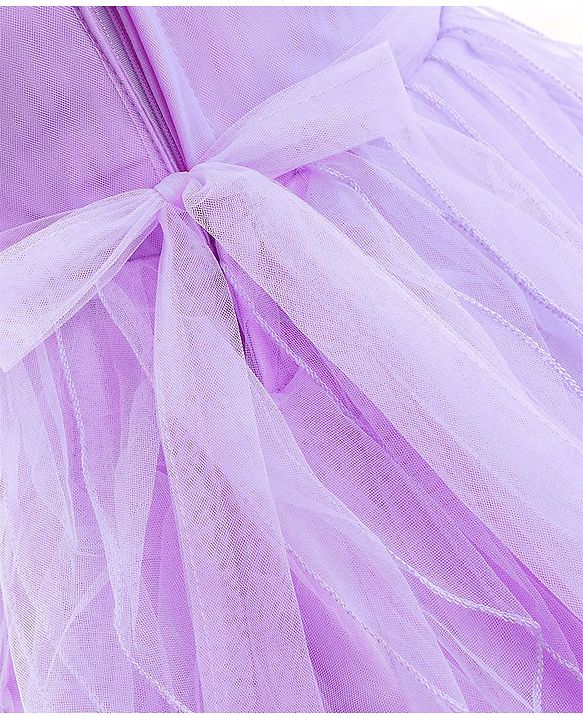 Babyhug Sleeveless Party Wear Sequinned Frock - Lavender