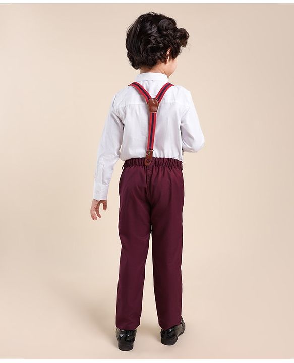 Babyhug Full Sleeves Stretch Party Suit Solid Colour - White & Black