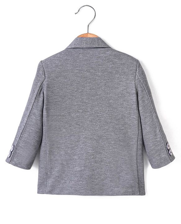 Babyhug Full Sleeves Solid Party Blazer- Grey