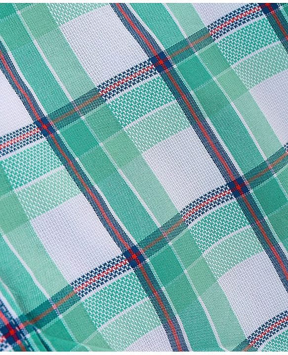Pine Kids 100% Cotton Half Sleeves Checked Shirt- Blue