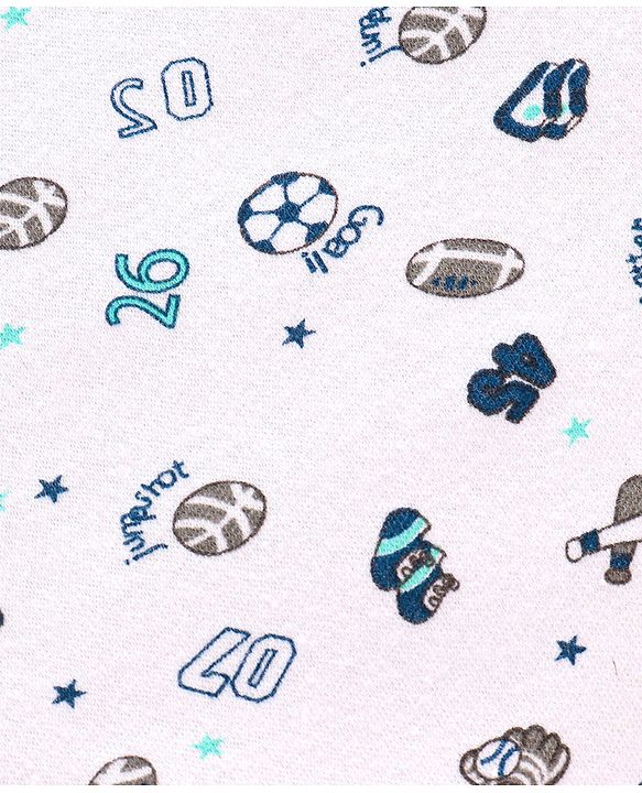 Babyhug 100% Cotton Swaddle Wrapper Sports Theme Pack of 2 - Navy Blue