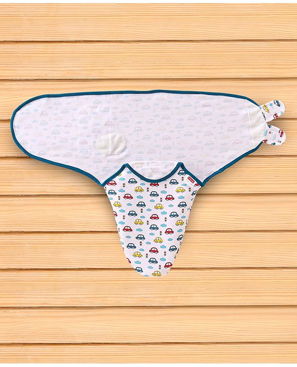 Babyhug 100% Cotton Swaddle Wrapper Sports Theme Pack of 2 - Navy Blue