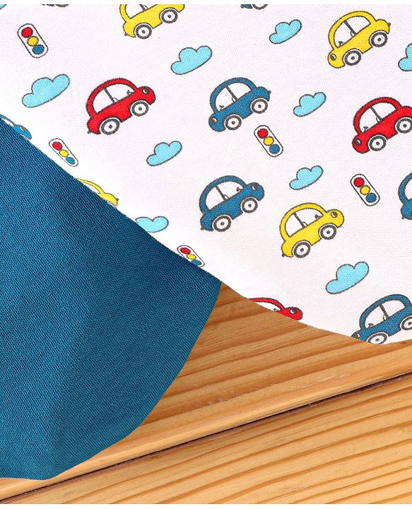 Babyhug 100% Cotton Swaddle Wrapper Sports Theme Pack of 2 - Navy Blue