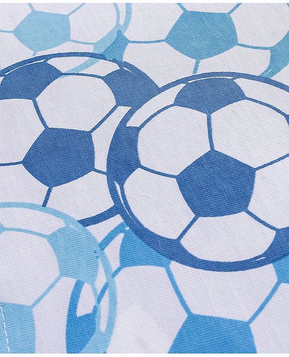Babyhug Cotton Half Sleeves T-Shirt Soccer Print - Blue
