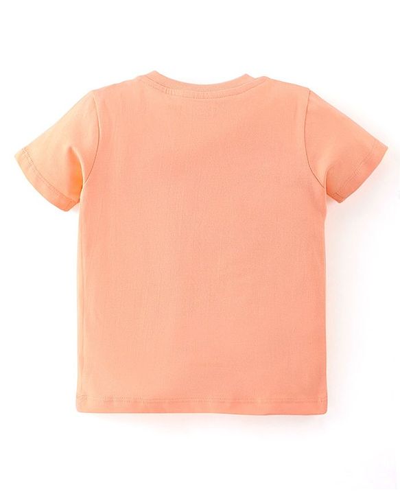 Babyhug Cotton Half Sleeves T-Shirt With Stripes & Marble Print Pack Of 3 - Blue & Peach