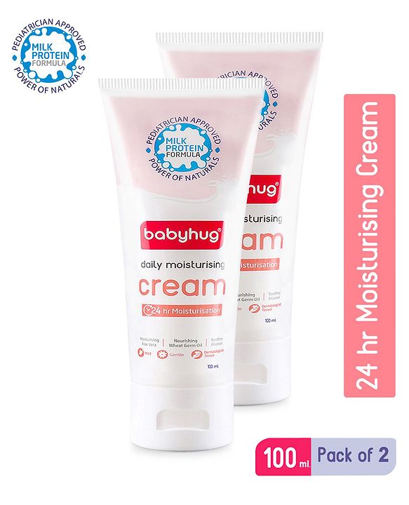 Babyhug Milk Protein Formula Daily Full Body and Face Moisturizing Cream Pack of 2 - 100 ml Each