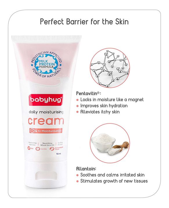 Babyhug Milk Protein Formula Daily Full Body and Face Moisturizing Cream Pack of 2 - 100 ml Each