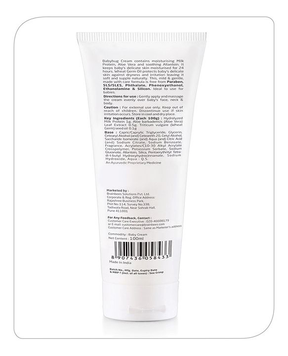 Babyhug Milk Protein Formula Daily Full Body and Face Moisturizing Cream Pack of 2 - 100 ml Each