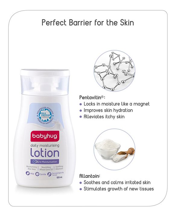 Babyhug Milk Protein Formula Daily Moisturising Milky Lotion Mild & Gentle Formula For Newborn Baby - 200 ml