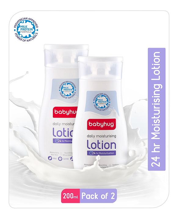 Babyhug Milk Protein Formula Daily Moisturising Lotion Pack of 2 - 200 ml Each