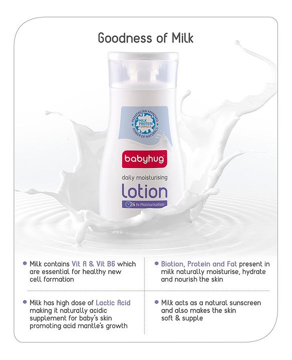 Babyhug Milk Protein Formula Daily Moisturising Lotion Pack of 2 - 200 ml Each