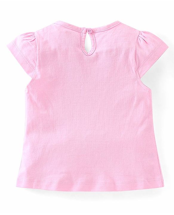 Babyhug 100% Cotton Knit Cap Sleeves Top & Skirt Set Sea Horse Print - Pink